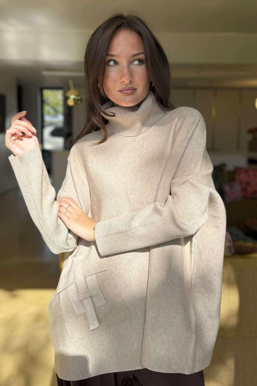 Balmoral Cargo Pocket Knit Jumper Oatmeal /3 =